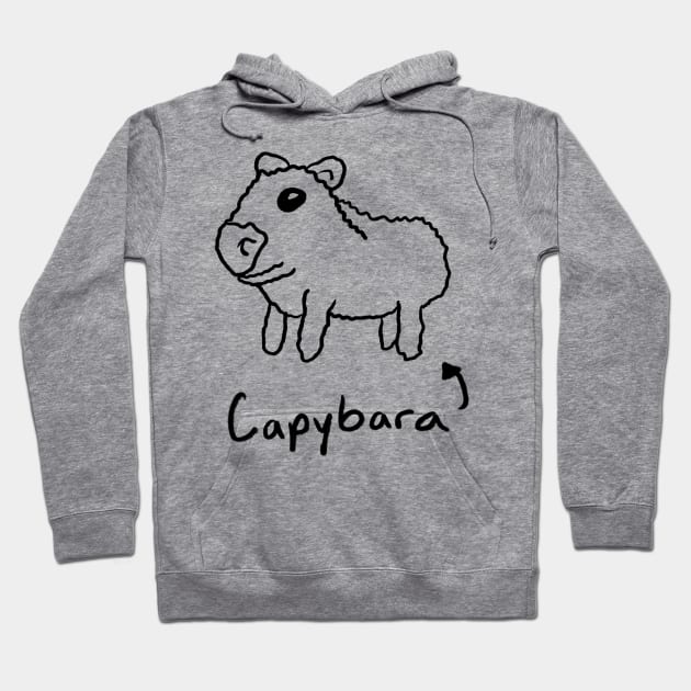 Crappy Capybara Drawing Hoodie by RoserinArt